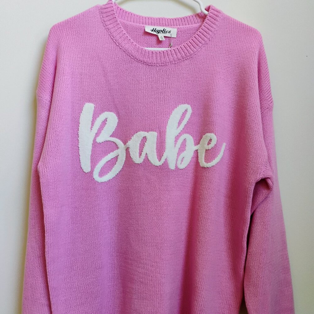 Pink Babe sweater crew neck